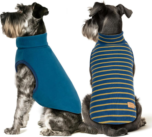 2Pack Dog Sweater Pullover Pet Sweatshirt Stretchy Dogs Clothes Soft Dachshund Clothes Warm Doggie Coats Turtleneck Small Dogs Sweaters Pet Sweaters for Small Pets Male