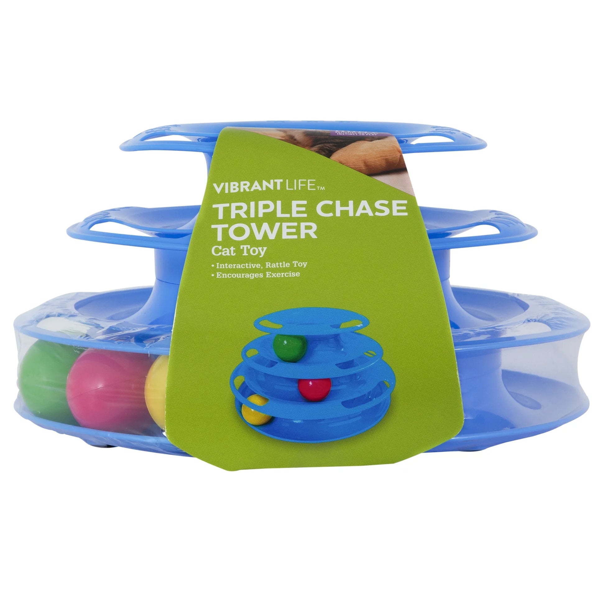 Triple Chase 3 Tier Tower Interactive Ball Toy for Cats and Kittens