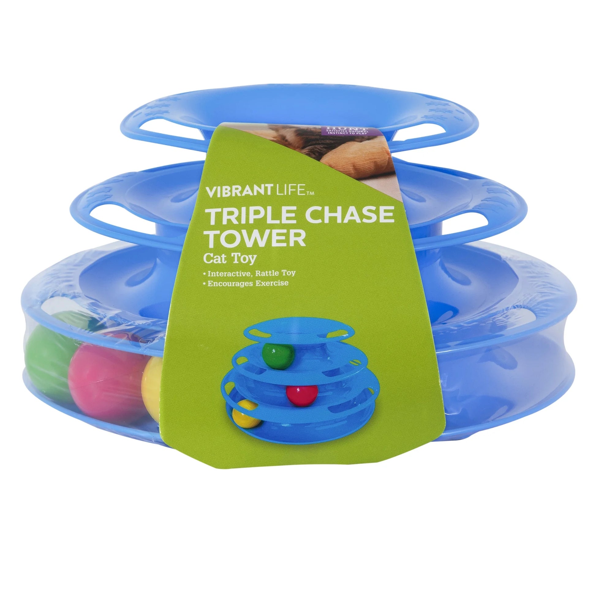 Triple Chase 3 Tier Tower Interactive Ball Toy for Cats and Kittens